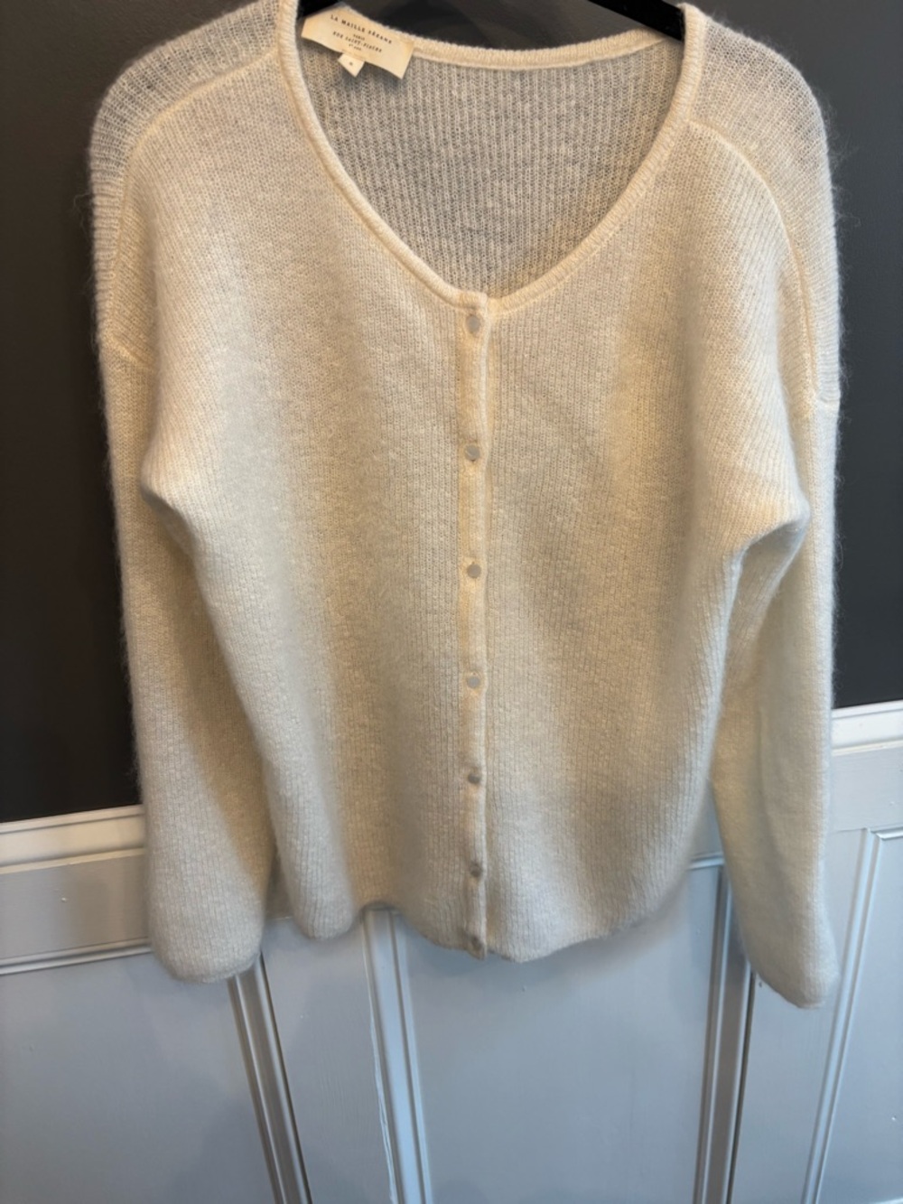 Sézane Gaspard Cardigan Sweater in “Ecru”